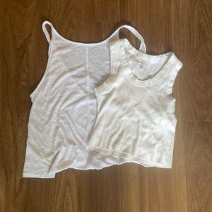 Free People and Brandy Melville White Tank Bundle